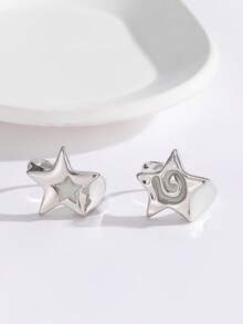Bộ 2 chiếc nhẫn phát sáng hình xoắn ốc ngôi sao dành cho cặp đôi/tình bạn, thích hợp để đeo hàng ngày và làm quà tặng dịp lễ. - Nhiều màu - Xem 7