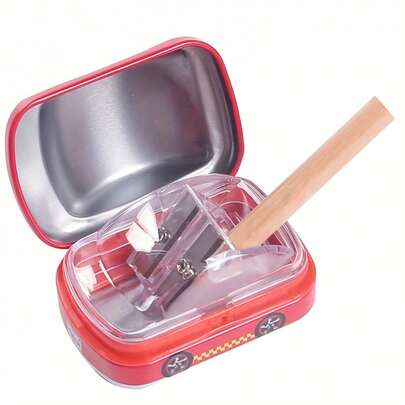 1个汽车造型削笔器，双孔设计，可削不同尺寸的铅笔，手动削笔器，适用于办公室、家庭、学校，便携，颜色随机。