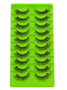 10 Pairs 6D Soft Fluffy Makeup Eyelashes, Handmade Reusable Short Natural Lashes, Dramatic 3D Eyelash Extension, 3D Cilios Artificial Eyelashes - Fluffy Lashes - View 6