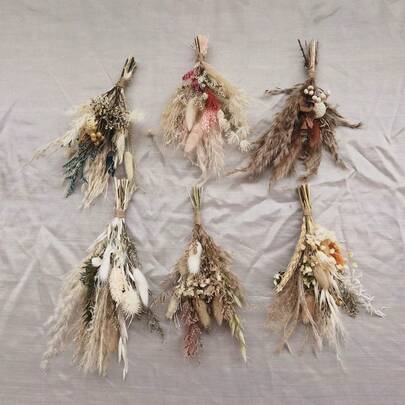 1/2/3/4/6/8/10/12pcs Natural Mini Dried Flower Bouquet, Home Decor, Cake Decor, Mailbox Gift, Wedding Bride Bouquet Decor, Small Dried Flower Bunch, Cake Decoration