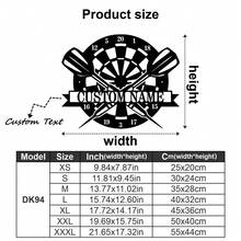 1pc Customized Darts Target Metal Wall Decor - Personalized Gamer Name Plate, Home Decor & Unique Gift Idea, Club Gift, Darts Lover Gift, Father's Day Gift - Decorative Item, Home Decor, Wall Art, Room Decor, Living Room, Bedroom, Bathroom, Kitchen, House Decoration, Personalized Gift - Multicolor - View 3