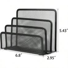 金属メッシュフォルダーホルダー、メールオーガナイザー、デスク用レターホルダー、3つの垂直直立コンパートメント、2パック - XJG-B-1 - チェックする 3