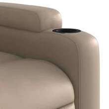 vidaXL Recliner With Lift Assistance Cappuccino-Brown Faux Leather - Jaune citron - Voir 11
