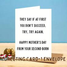 1pc Funny Mother'S Day Card, Middle Child Card For Mom Including Envelope - Sets - View 3