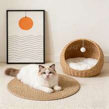 1pc Earthy Brown Pineapple Pattern Mat, Faux Jute Pineapple Texture Material, Suitable For Cat/Dog Beds, Crawling Mats, Sleeping Pads And Other Multipurpose Mats. Mat/Tablecloth/Soft & Comfortable, Spring/Summer New Item, Holiday Decor - Multicolor - View 10