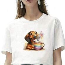 3片装咖啡饮水小狗热转印贴片，适用于T恤、牛仔裤、毛衣、手提包、枕头、靠垫，可水洗熨烫 - 3PCS-S - 查看 5