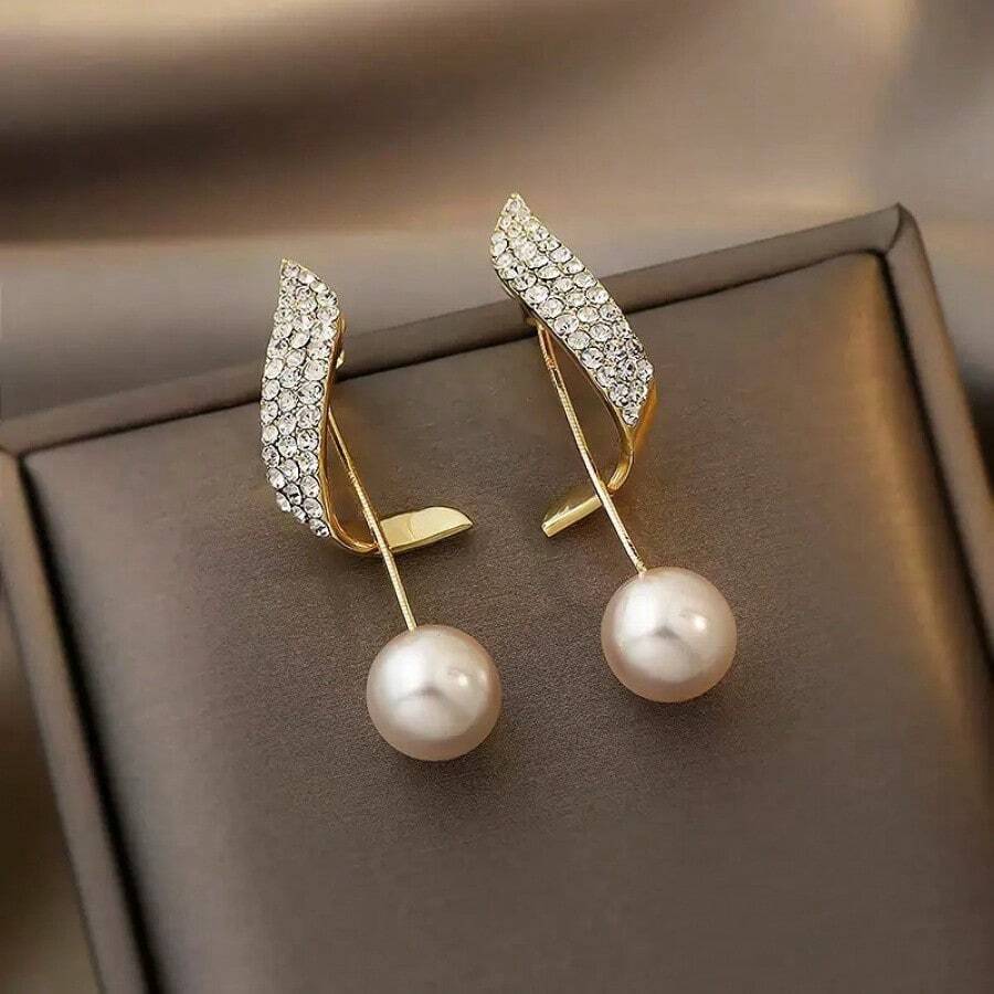 Silver Needle Korean Version Light Luxury Hot-Selling Women's Earrings Simple Elegant Versatile Stud Long Tassel Earrings Full Diamond - 1 - Xem 1