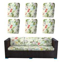6pcs Printed Stretch Sofa Cushion Covers, Outdoor Patio Seat Cushion Protectors, Suitable For Modern Daily Use Indoors And Outdoors - nhiều màu - Xem 18