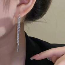 Elegant Long Tassel Earrings For Round Face Slimming Galaxy Design Fashion Niche High-End Versatile New Earrings For Women - Bông tai tua rua thiên hà - Xem 2