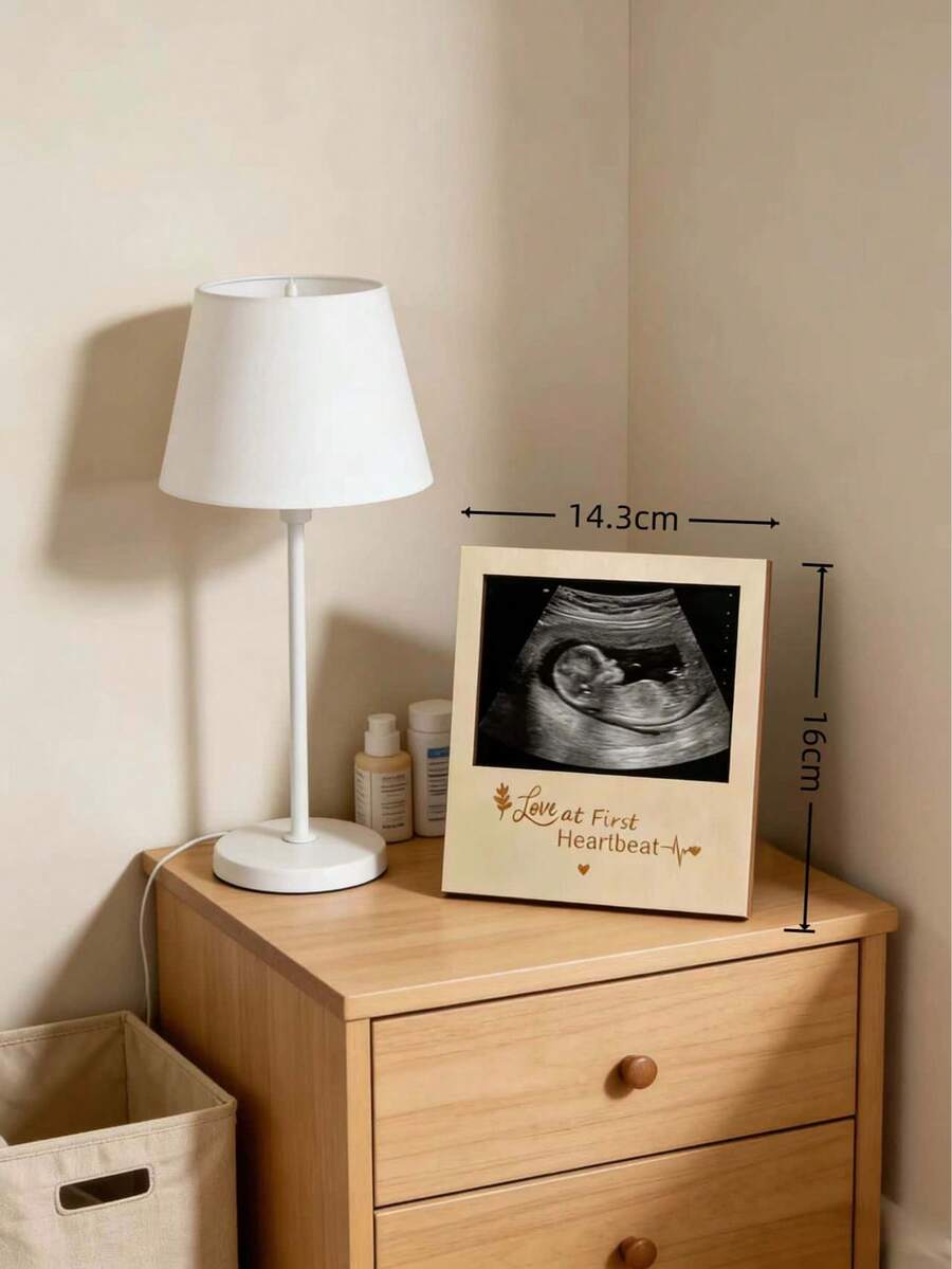 Marco de fotos de madera para bebé para conmemorar el embarazo, adecuado como regalo para madre, esposa, novia, padre, mejor amigo, bebé - Color de madera n.º 3 - Ver 1