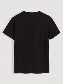Spanish Bold Graphic T-Shirt for Men, 90%+ 10%- Round Casual Neck, Soft And Breathable, Perfect for Sports And Leisure, Black with White And Red Print, Who Needs Hair Design, Elastic Round-Neck T-Shirt for All Seasons. - Negro - Ver 2