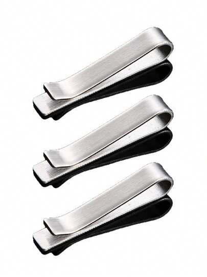 FOREVER MIYIN 1/3/6/10pcs Minimalist Tie Clips For Men – Polished Silver Plain Design, Durable Tie Bar For Formal Business Commute, Wedding, Office & Daily Wear, Best Gift For Father, Husband, Boyfriend,Cash Clip Tie Clip