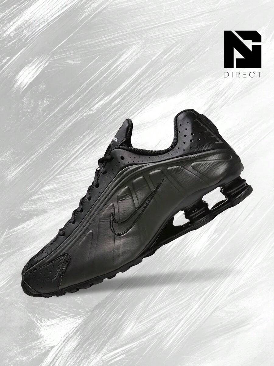 Nike Shox R4 Black Bright Crimson– Men's Lifestyle Sneakers – Shoes For Man -Vintage-Spring & Summer-Inspired Running Shoes, Shock-Absorbing Comfort, Gym To Streetwear Casual Wear-Easter Gift–HQ1988 001 - Black/Bright Crimson - 查看 1