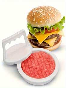 1/2pcs Plastic Hamburger Patty Maker - Non-Stick Burger Patty Mold, Cheese Burger Patty Maker, Suitable For Beef, Vegetables, Kitchen Tools, Grill Accessories, Patty Maker, Easy To Clean - White - View 7