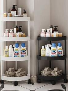 1pc Kitchen/Bathroom Corner Shelf, Freestanding Triangular Storage Rack, Multipurpose Organizer For Toilet/Vanity Bathroom Accessories - Multicolor - View 12