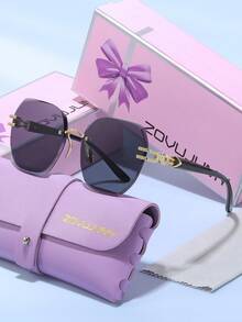 ZOVUJUMY Luxury Elegant Rimless Cut-Edge Fashion Decorative Glasses, Metal Temple Decoration, Exquisite Versatile, Slimming Face, Daily Commute, Date Shopping, Suitable For Various Style Outfits, Elegant Women's Holiday Gift - 彩色 - 查看 12