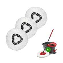 [3 Pack]Spin Mop Replace Head, EasyWrin Spin Mop Head Refill, Universal Microfiber Replacement Mop Heads, Machine Washable, Deep Cleaning And Easy-To-Replace(White) - A - 查看 1