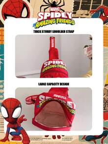 Marvel 1个漫威官方授权蜘蛛侠图案胸包，可调节肩带斜挎包，拉链封口单肩包，轻便单肩包，完美适合男士/青少年/学生/毕业生/年轻粉丝，是日常/户外/运动/跑步/健身的理想之选！ - 紅色 - 查看 10