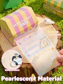 1包[105张]珍珠光泽房屋造型立体弹出式便签 - 105张可爱猫咪图案，防水可重复使用，多用途姓名标签，适用于学校和办公室 - 抽拉式便利貼 - 查看 5