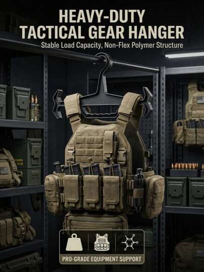 Heavy Duty Tactical Gear Display Rack, Suitable For Heavy Vests, Hunting Gear And Diving Suits | Reinforced Polymer Structure | Gear Organizer Rack | Outdoor Tactical Equipment Storage