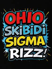 男童标语印花圆领T恤，柔软休闲夏季男童T恤 - 黑色 - 查看 2