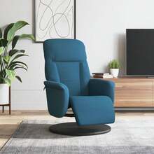 vidaXL Relaxsessel Mit Fußteil Blau Samt - Blau - Übersicht 1