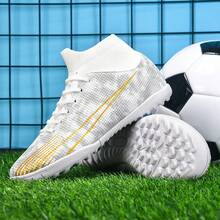 New Unisex Football/Soccer Shoes Recommended For School, Match, Training, High-Top & Low-Top, Long Studs & Short Studs, Anti-Slip, Wear-Resistant, Grip, Adult Men & Women Soccer Sneakers - White - View 3