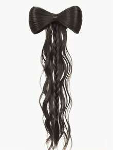 Bowknot Half-Tied Wig Braid, Korean Princess Style Duck Mouth Clip Buns Curly Hair Extension Ponytail - Multicolor - View 8