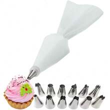 Kit Confeiteiro Saco Reutilizável de Creme 12 Bicos para Decoração Decorador Bolos Doces Confeitaria - Multicolorido - Visão 4