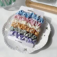 Bộ 6 dây buộc tóc bằng satin, dây buộc tóc nhiều kiểu dáng, đa năng. - Nhiều màu - Xem 13