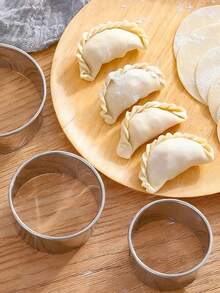 3/5PCS Stainless Steel Dumpling Molds, Round Cookie Cutters, Dough Cutters For Homemade Dumplings, Biscuits & Pastries - Multicolor - View 9