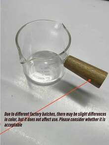 1个木柄玻璃量杯，双嘴牛奶壶，厨房酒吧餐厅工具，耐热咖啡牛奶杯，意大利玻璃咖啡量杯，拿铁杯 - 彩色 - 查看 8