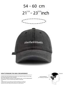 1 Pc Absofuckinlutely. Embroidered Washed Baseball Cap,Original Men's Caps, Classic Casual Stylish Vintage Soft Sweatband Adjustable Size Lightweight Sun Protection Versatile Vintage Dad Hat, Suitable For Outdoor Sports Daily Wear Party Vacation Perfect Gift For Families And Friends - 絕對的. - 查看 3
