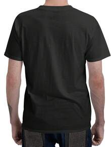 Playera Hombre con Estampado de Cuervo y Fuego Estilo Gótico - Negro - Ver 2