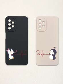 2个企鹅情人节图案相机镜头保护壳，兼容 17、Air、17 Pro、17 Pro Max、16 Pro Max、16 E、14/13、12、11 Pro Max、XS Max、X、XR、8、7、6S、Plus、Mini以及Galaxy A13 5G、S21 FE5G、A15、A21S、A34、A12、S21、S25，防震手机壳，适合作为生日礼物送给女朋友、男朋友或自用，国际版，非国内版。 - 彩色 - 查看 37