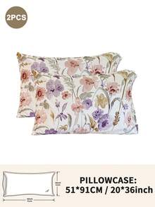 1pc/2pcs/4pcs Floral Print Pillowcase, Breathable Soft Comfortable, Envelope Closure Suitable For Bedroom Sofa Home Decor, Retro Style Bedroom Living Room Home Decor, Pillow Insert Not Included, Suitable For All Seasons - Multicolor - View 32