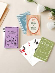 Customized Wedding Playing Cards, Customizable Text, Choose Card Message Book Symbol, Wedding Card Signing Game, Unique Message Book Alternative, Printable Cards And Gift Tags, Wedding Poker Message Book, Wedding Party Favors - Multicolor - View 2