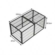 Basics Modular Hundebox 160x80x80 Cm, Flexible Hunde-Käfig Mit Sicherheitsdeckel & Verstellbarer Tür, Aus Stahl Mit Rostschutz, Inkl. PVC-Auflage, Schwarz - Black - View 4
