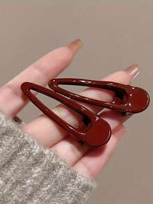 1pc/2pcs/2026pcs New Year Burgundy Hair Clips - Non-Slip Minimalist Design Portable Elegant Hair Accessories New Year Edition,Summer,Holiday,Travel - Multicolor - View 2