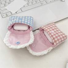 Floral Print Coin Purse Headphone Storage Bag Small Change Purse Coin Bag Lovely Coin Pouches Lace Earphone Case - 藍色 - 查看 5