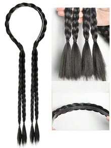Braided Headband Hair Extensions, Synthetic Hair Braid Headband - Multicolor - View 6