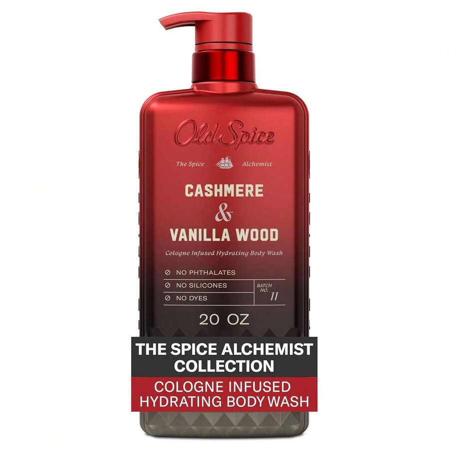 Old Spice Body Wash For Men, The Spice Alchemist Collection, 24/7 Cologne Infused Hydration, No Trade Off Formula, Free Of Phthalates Silicones & Dyes, Cashmere + Vanilla Wood Scent, 20 Oz - 羊絨 + 香草木 - 查看 1