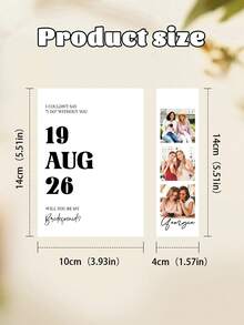 1/3 Customized Photo Striped Bridesmaid Proposal Cards, Personalize Photos & Text, Bridesmaid Proposal Card Template, Will You Be My Bridesmaid? Photo Proposal Cards, Boho, Rustic, Modern Minimalist Wedding Calligraphy - Multicolor - View 6