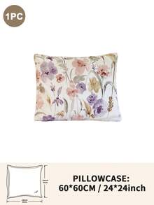1pc/2pcs/4pcs Floral Print Pillowcase, Breathable Soft Comfortable, Envelope Closure Suitable For Bedroom Sofa Home Decor, Retro Style Bedroom Living Room Home Decor, Pillow Insert Not Included, Suitable For All Seasons - Multicolor - View 18