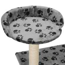 vidaXL 95 cm grauer Kratzbaum für Katzen mit Pfoten-Aufdruck - Gris - Voir 6