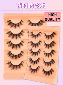 5 Pairs 3D Fluffy Faux Mink Eyelashes, Delicate & Thick, Curled & Natural, Suitable For Festivals, Halloween, Christmas And Other Occasions, Cat Eye Style - Fluffy Lashes - View 2