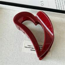 1pc French Retro Heart Hollow Hair Claw, High-End Hair Clip For Thick Hair, Hair Accessory Elegant Claw Clip Vacation Hair Clutch - Multicolor - View 3