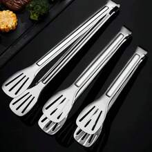 Stainless Steel Food Clip Meat Salad Bread Grill Buffet Clip Cooking Tools Kitchen Accessories, Meat Cooking Utensils, Barbecue Baking Silver Kitchen Accessories, Camping Supplies Wear-Resistant, Suitable For Home Kitchen Barbecue - Multicolor - View 4