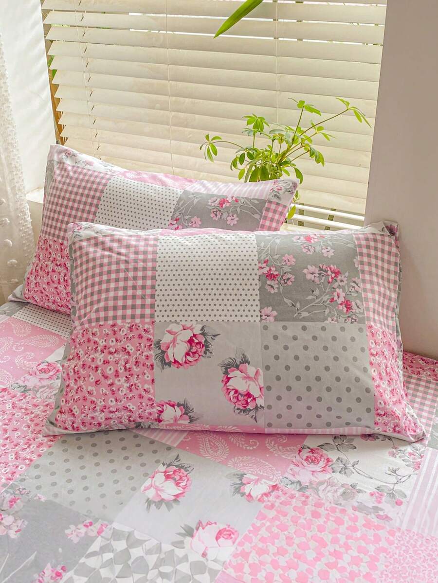 1pc/2pcs/4pcs Floral Print Pillowcase, Breathable Soft Comfortable, Envelope Closure Suitable For Bedroom Sofa Home Decor, Retro Style Bedroom Living Room Home Decor, Pillow Insert Not Included, Suitable For All Seasons - Multicolor - View 1