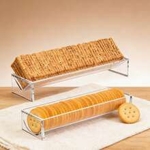2PCS Clear Acrylic Rectangular Cookie Display Stand Multi-Functional Dessert Tray For Home Wedding Birthday Party Countertop Sturdy - Clear - View 9